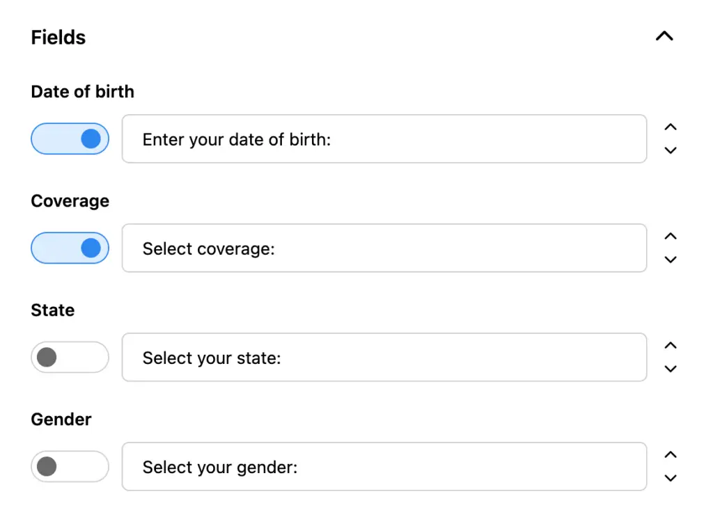 Customize widget fields and form configuration inside Bridge.